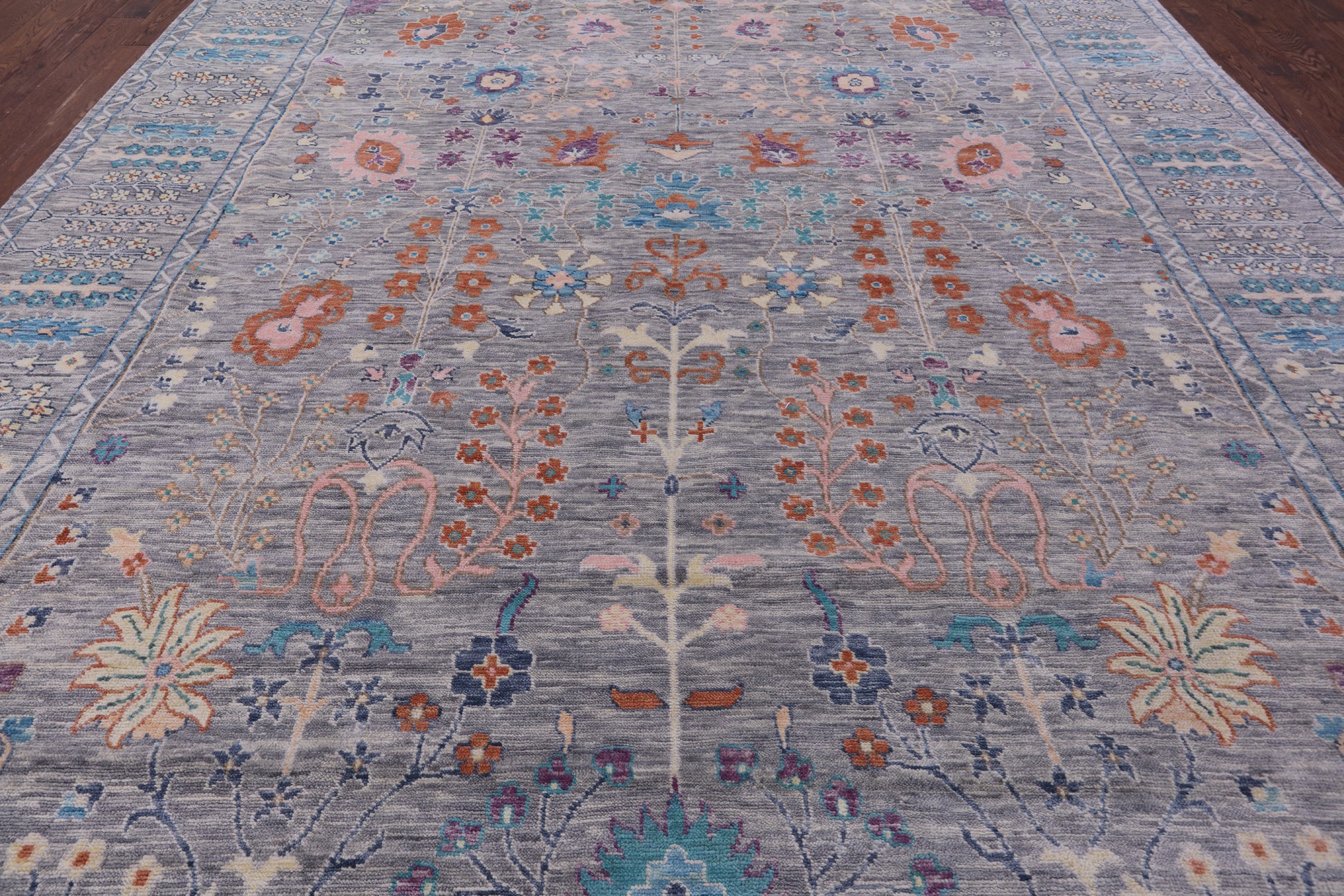 Grey Turkish Oushak Hand Knotted Wool Rug - 11' 11" X 14' 10" - Golden Nile