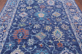 Blue Turkish Oushak Hand Knotted Wool Rug - 8' 1" X 9' 9" - Golden Nile