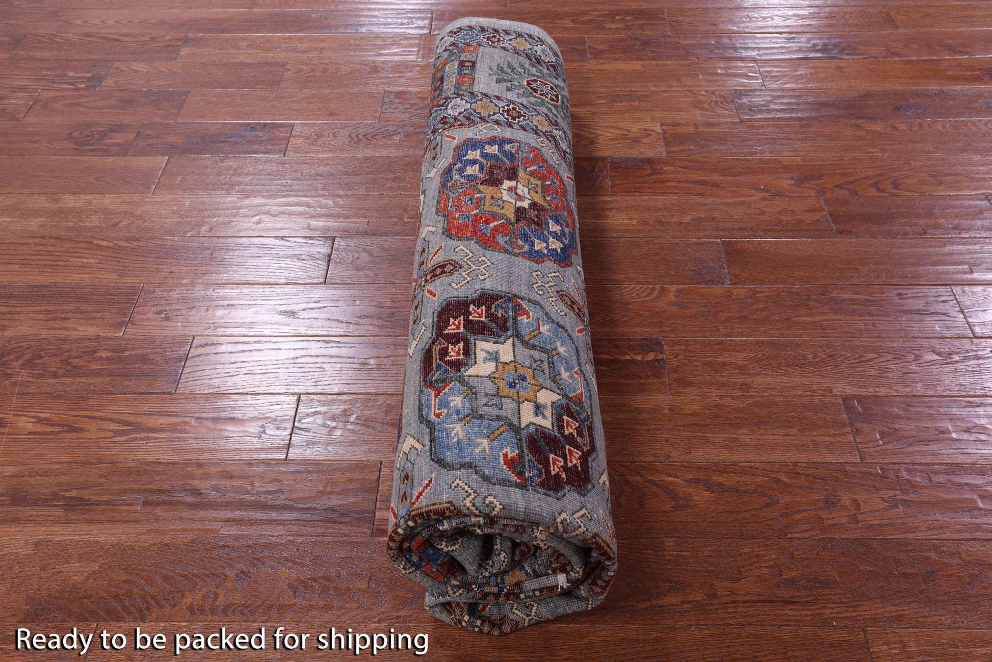 Grey Turkmen Ersari Hand Knotted Wool Rug - 8' 1" X 9' 9" - Golden Nile