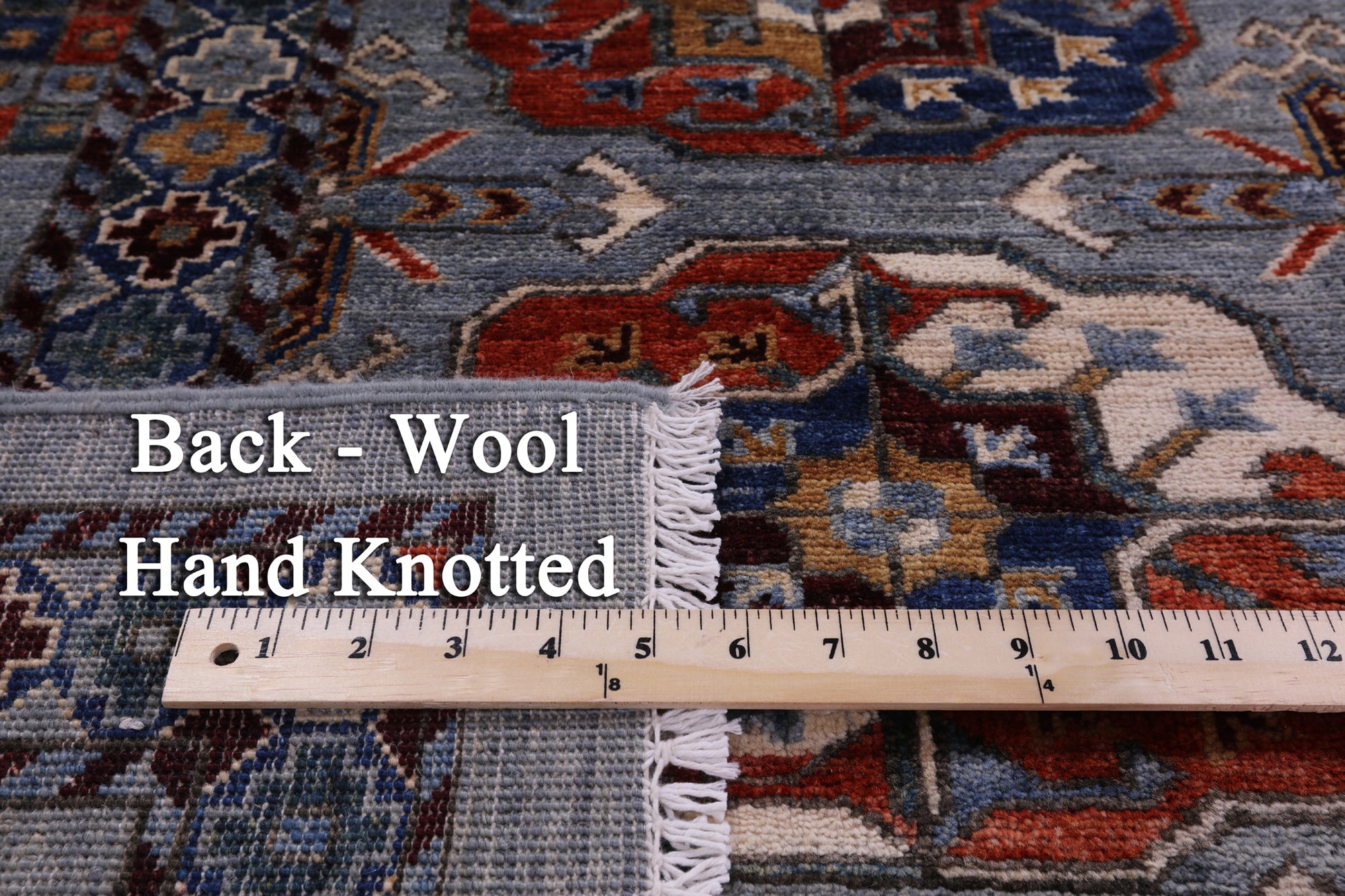 Grey Turkmen Ersari Hand Knotted Wool Rug - 8' 1" X 9' 9" - Golden Nile