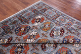 Grey Turkmen Ersari Hand Knotted Wool Rug - 8' 1" X 9' 9" - Golden Nile