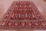 Red Tribal Persian Gabbeh Hand Knotted Wool Rug - 9' 0" X 12' 0" - Golden Nile