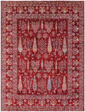 Red Tribal Persian Gabbeh Hand Knotted Wool Rug - 9' 0" X 12' 0" - Golden Nile