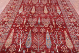 Red Tribal Persian Gabbeh Hand Knotted Wool Rug - 9' 0" X 12' 0" - Golden Nile