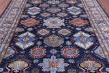 Blue Super Kazak Hand Knotted Wool Rug - 8' 0" X 10' 2" - Golden Nile