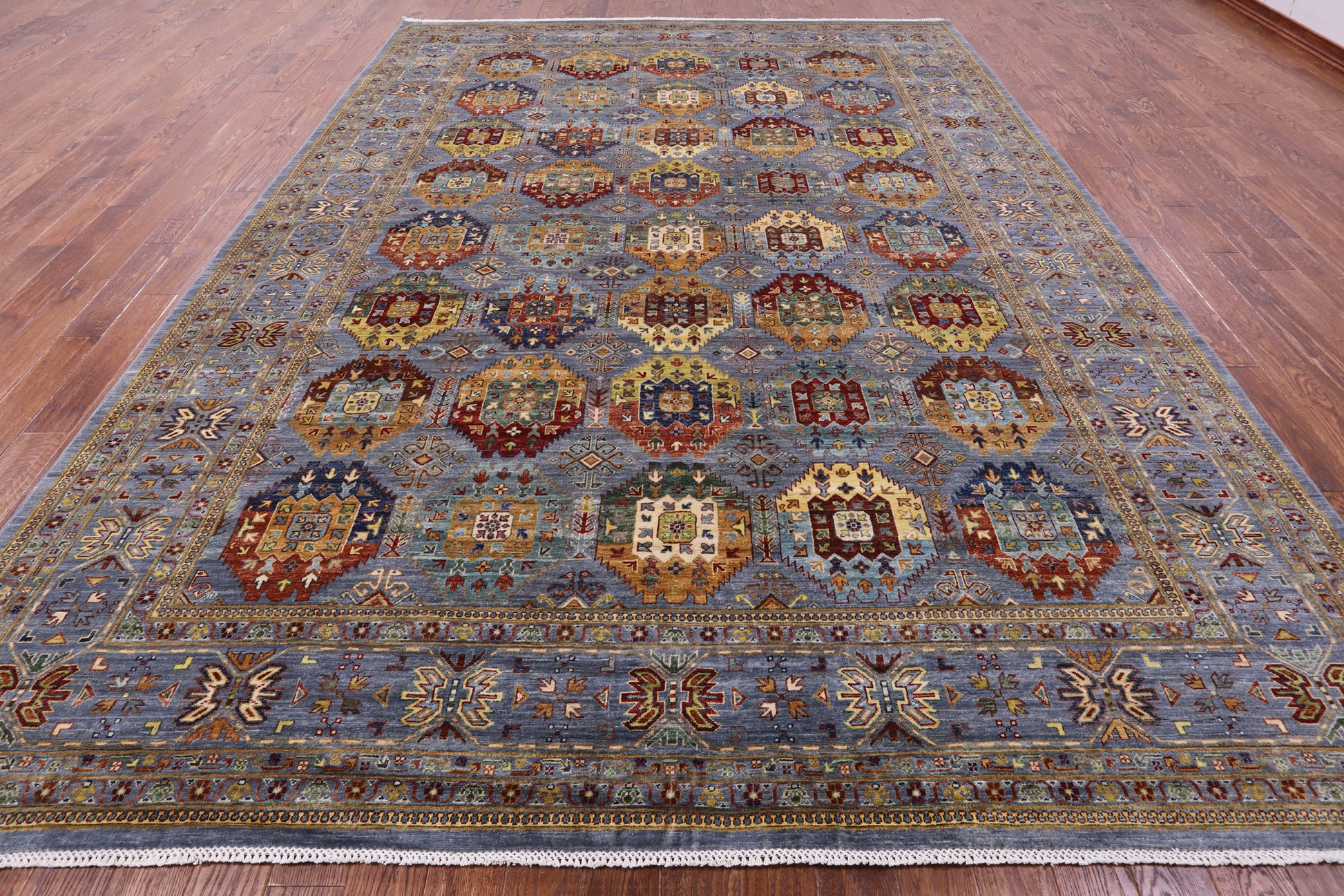 Turkmen Ersari Hand Knotted Wool Rug - 10' 1" X 13' 9" - Golden Nile