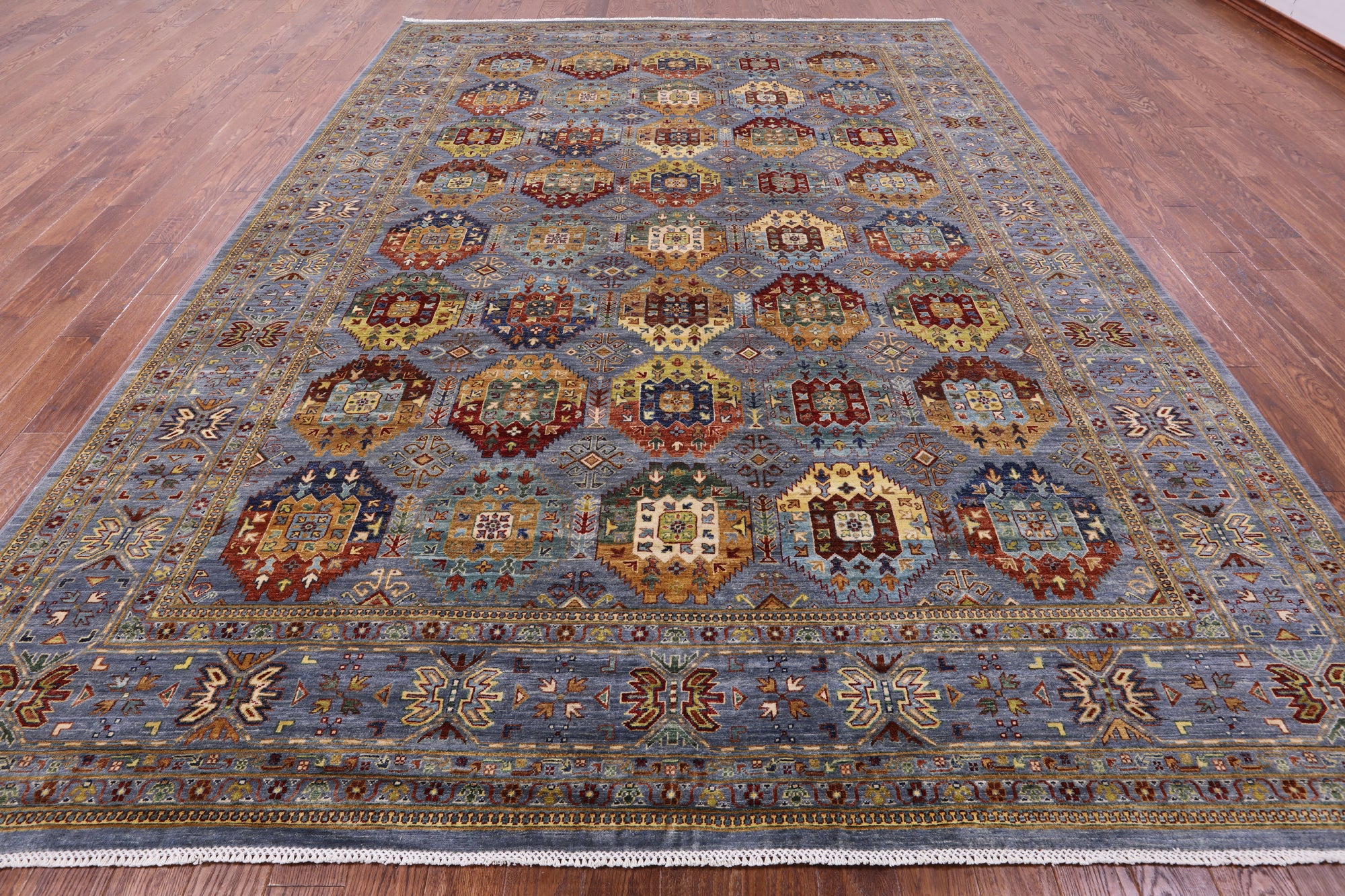 Turkmen Ersari Hand Knotted Wool Rug - 10' 1" X 13' 9" - Golden Nile