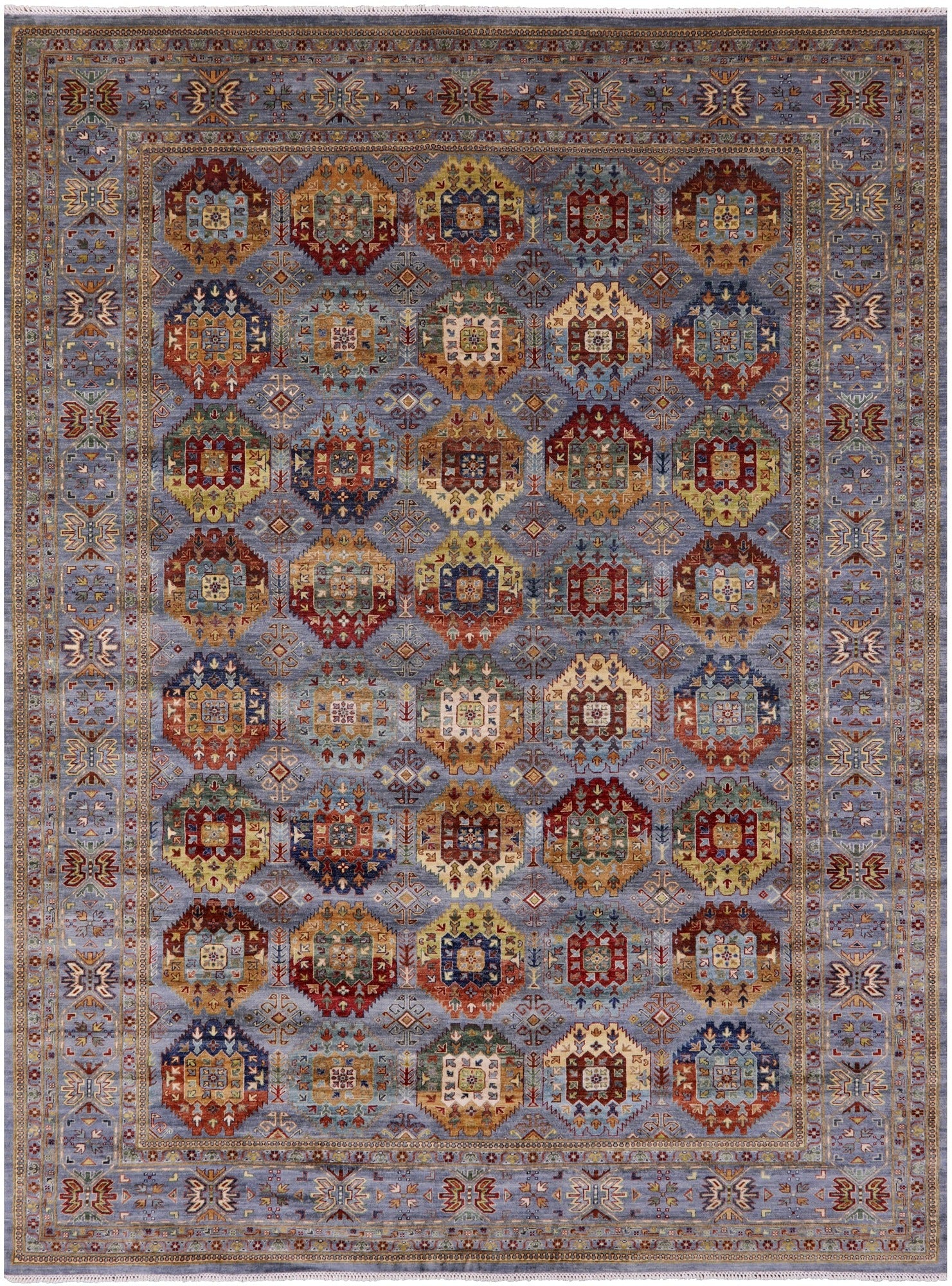 Turkmen Ersari Hand Knotted Wool Rug - 10' 1" X 13' 9" - Golden Nile