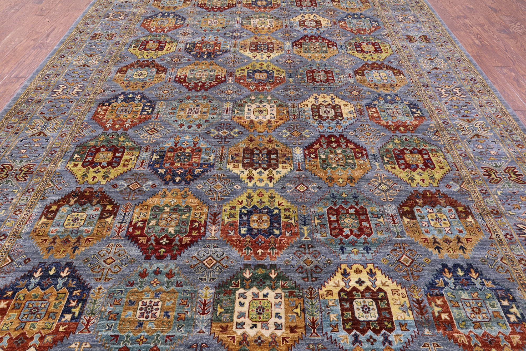 Turkmen Ersari Hand Knotted Wool Rug - 10' 1" X 13' 9" - Golden Nile