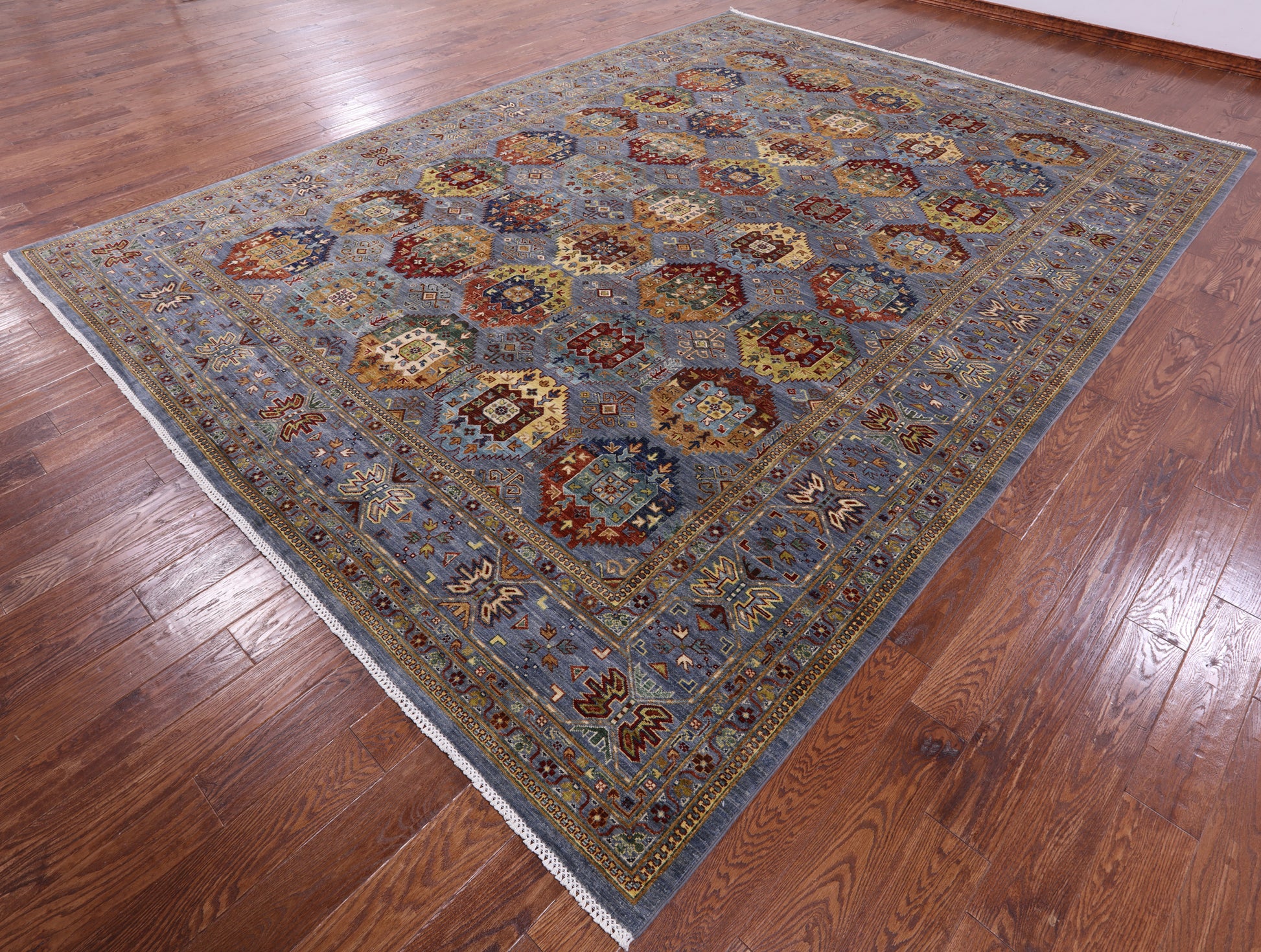 Turkmen Ersari Hand Knotted Wool Rug - 10' 1" X 13' 9" - Golden Nile