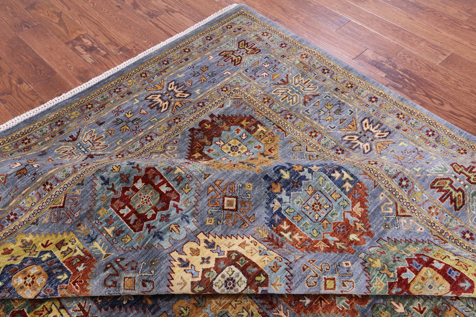 Turkmen Ersari Hand Knotted Wool Rug - 10' 1" X 13' 9" - Golden Nile