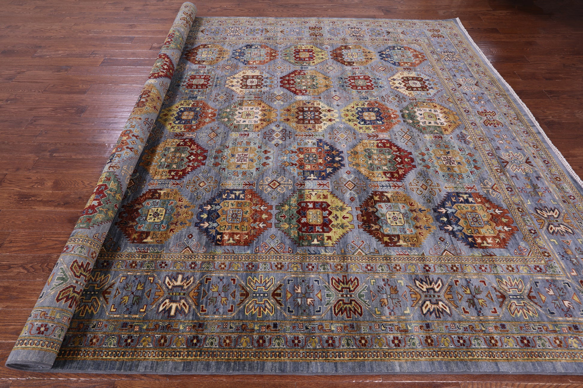 Turkmen Ersari Hand Knotted Wool Rug - 10' 1" X 13' 9" - Golden Nile