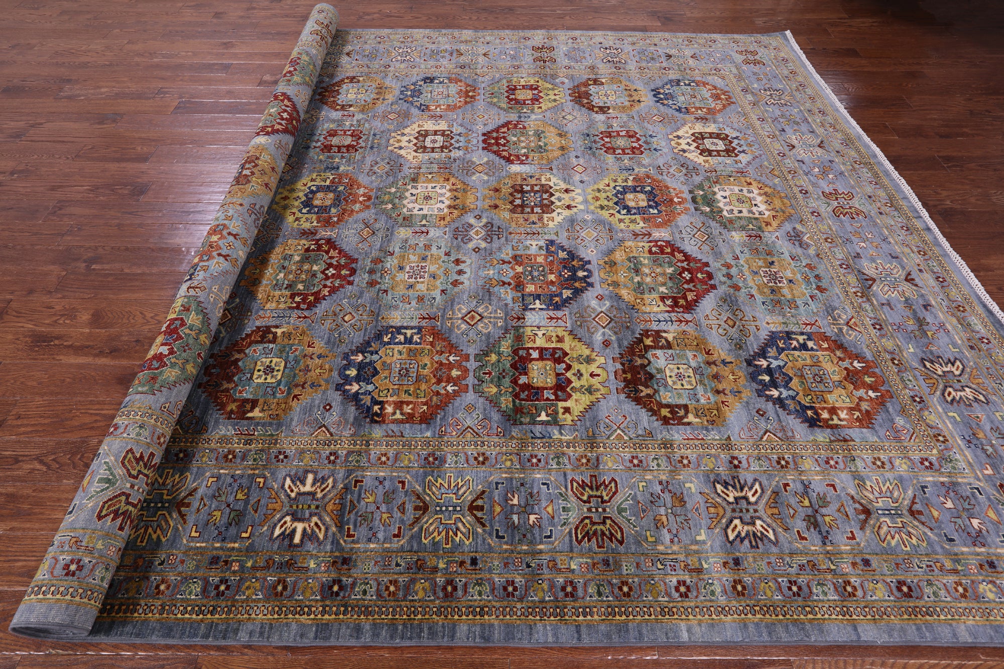 Turkmen Ersari Hand Knotted Wool Rug - 10' 1" X 13' 9" - Golden Nile