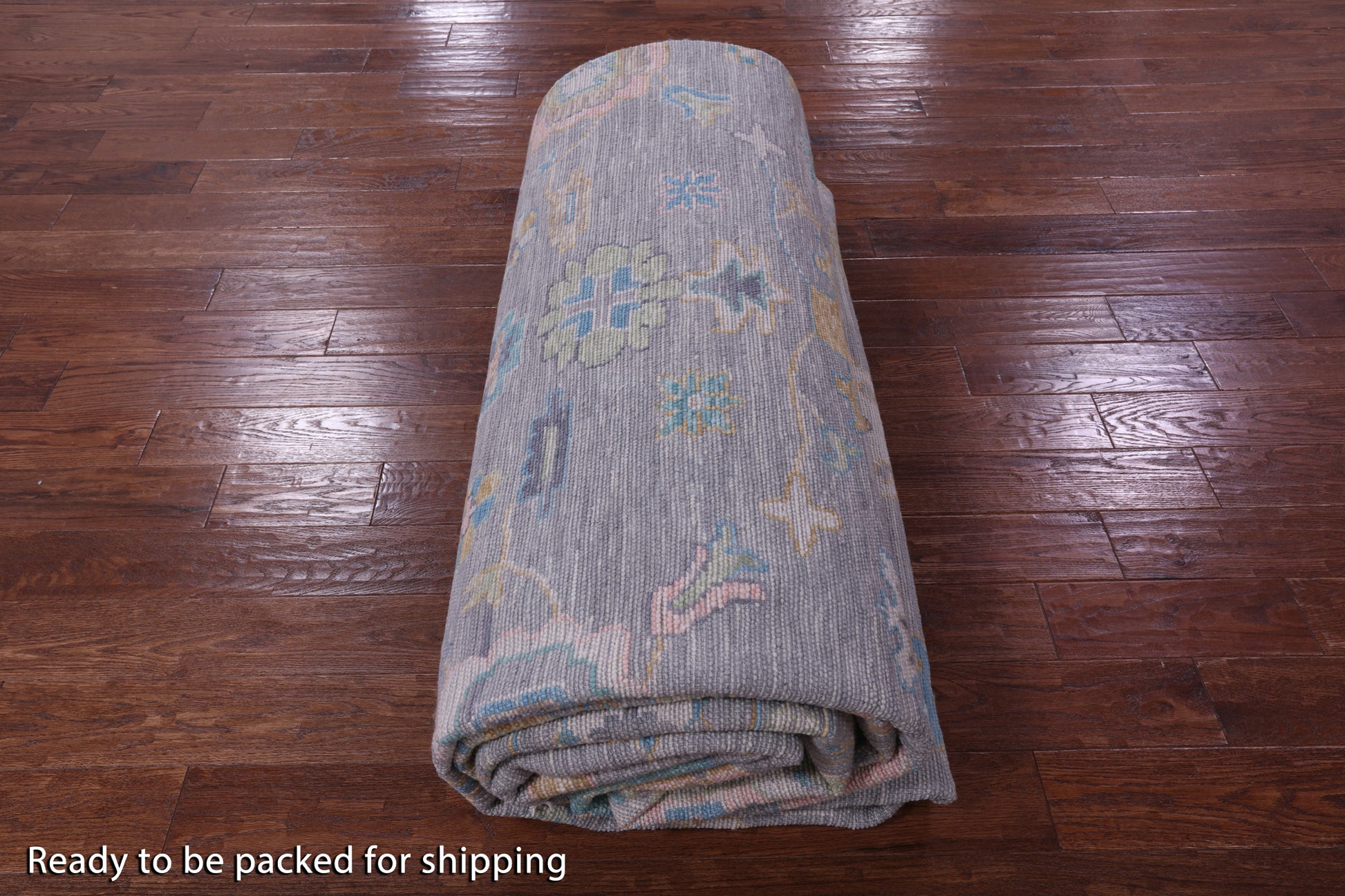 Grey Turkish Oushak Hand Knotted Wool Rug - 12' 1" X 17' 10" - Golden Nile