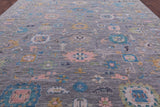 Grey Turkish Oushak Hand Knotted Wool Rug - 12' 1" X 17' 10" - Golden Nile