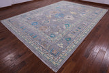 Grey Turkish Oushak Hand Knotted Wool Rug - 10' 1" X 14' 3" - Golden Nile