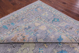 Grey Turkish Oushak Hand Knotted Wool Rug - 10' 1" X 14' 3" - Golden Nile
