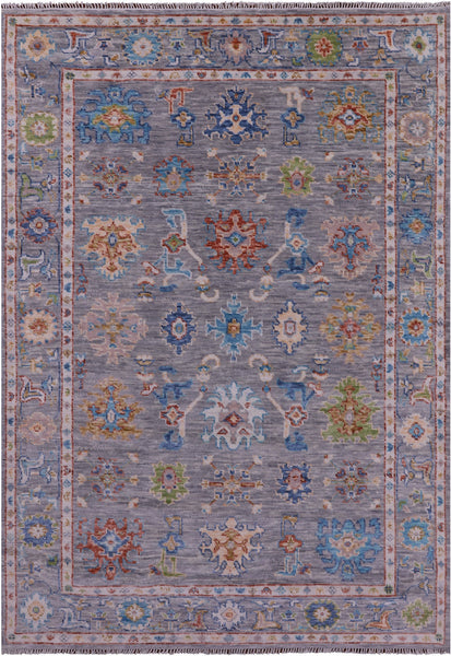 Grey Turkish Oushak Hand Knotted Wool Rug - 6' 3" X 9' 1" - Golden Nile