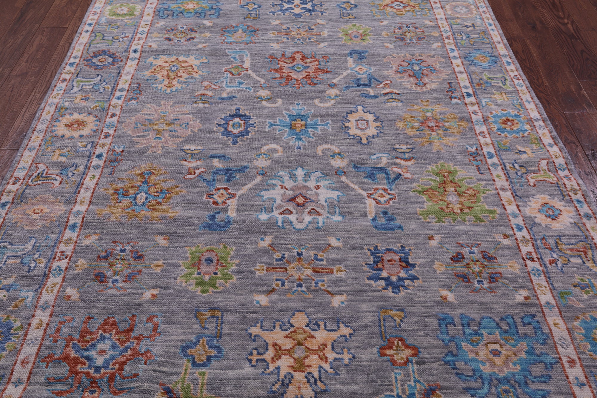 Grey Turkish Oushak Hand Knotted Wool Rug - 6' 3" X 9' 1" - Golden Nile