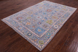 Grey Turkish Oushak Hand Knotted Wool Rug - 6' 3" X 9' 1" - Golden Nile