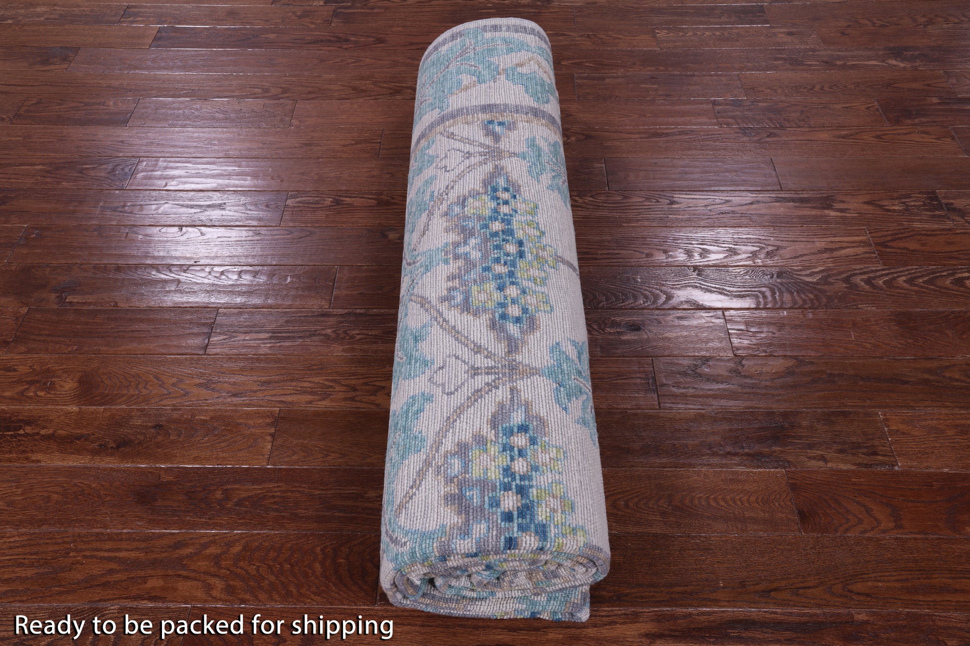 Ivory William Morris Hand Knotted Wool Rug - 9' 3" X 12' 4" - Golden Nile