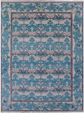 Ivory William Morris Hand Knotted Wool Rug - 9' 3" X 12' 4" - Golden Nile