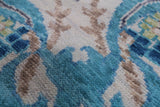 Ivory William Morris Hand Knotted Wool Rug - 9' 3" X 12' 4" - Golden Nile