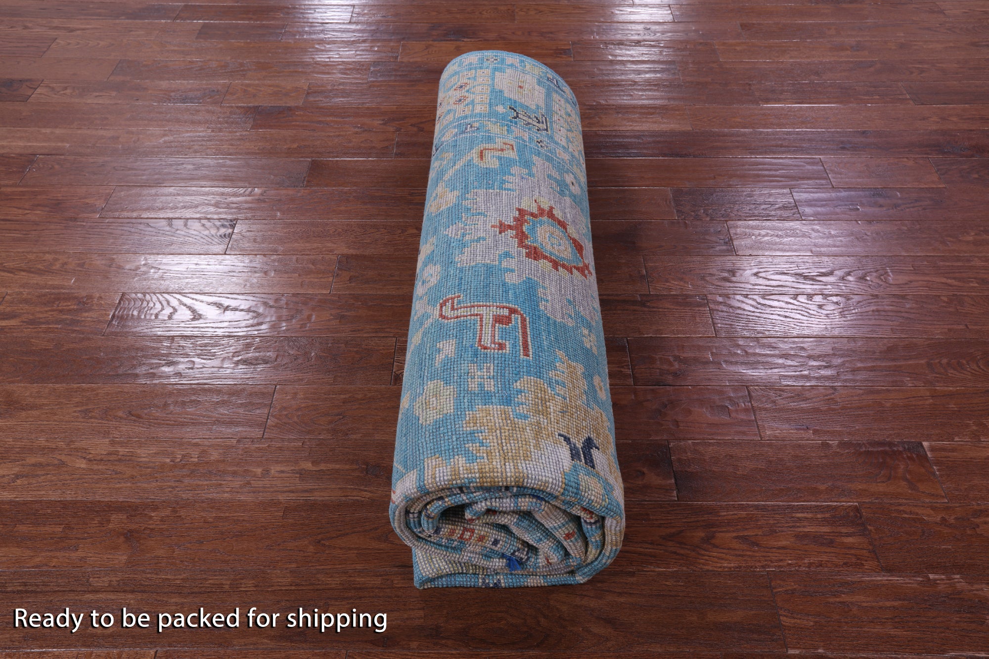 Blue Turkish Oushak Hand Knotted Wool Rug - 8' 1" X 10' 2" - Golden Nile