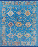 Blue Turkish Oushak Hand Knotted Wool Rug - 8' 1" X 10' 2" - Golden Nile