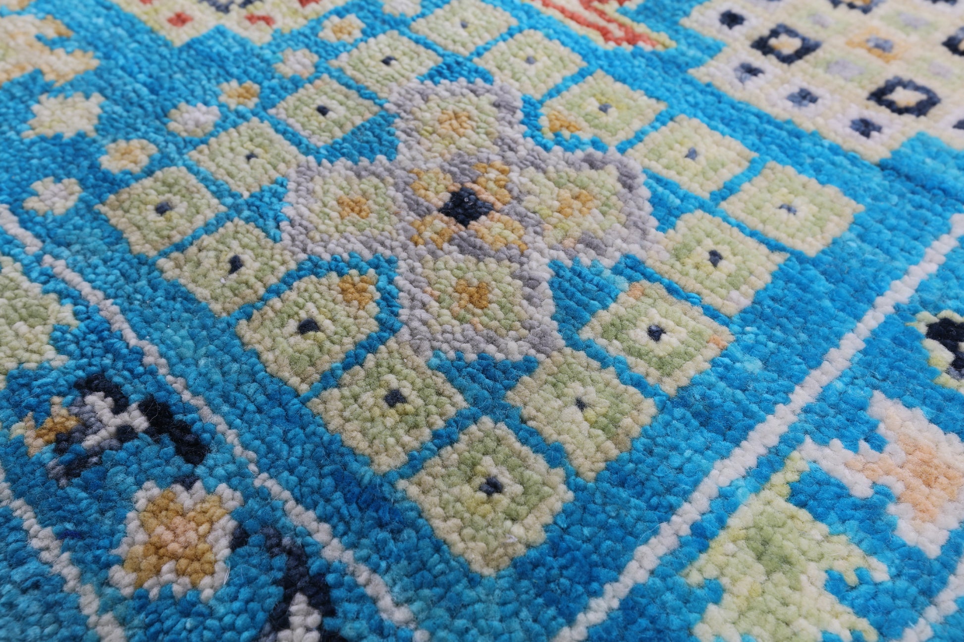 Blue Turkish Oushak Hand Knotted Wool Rug - 8' 1" X 10' 2" - Golden Nile