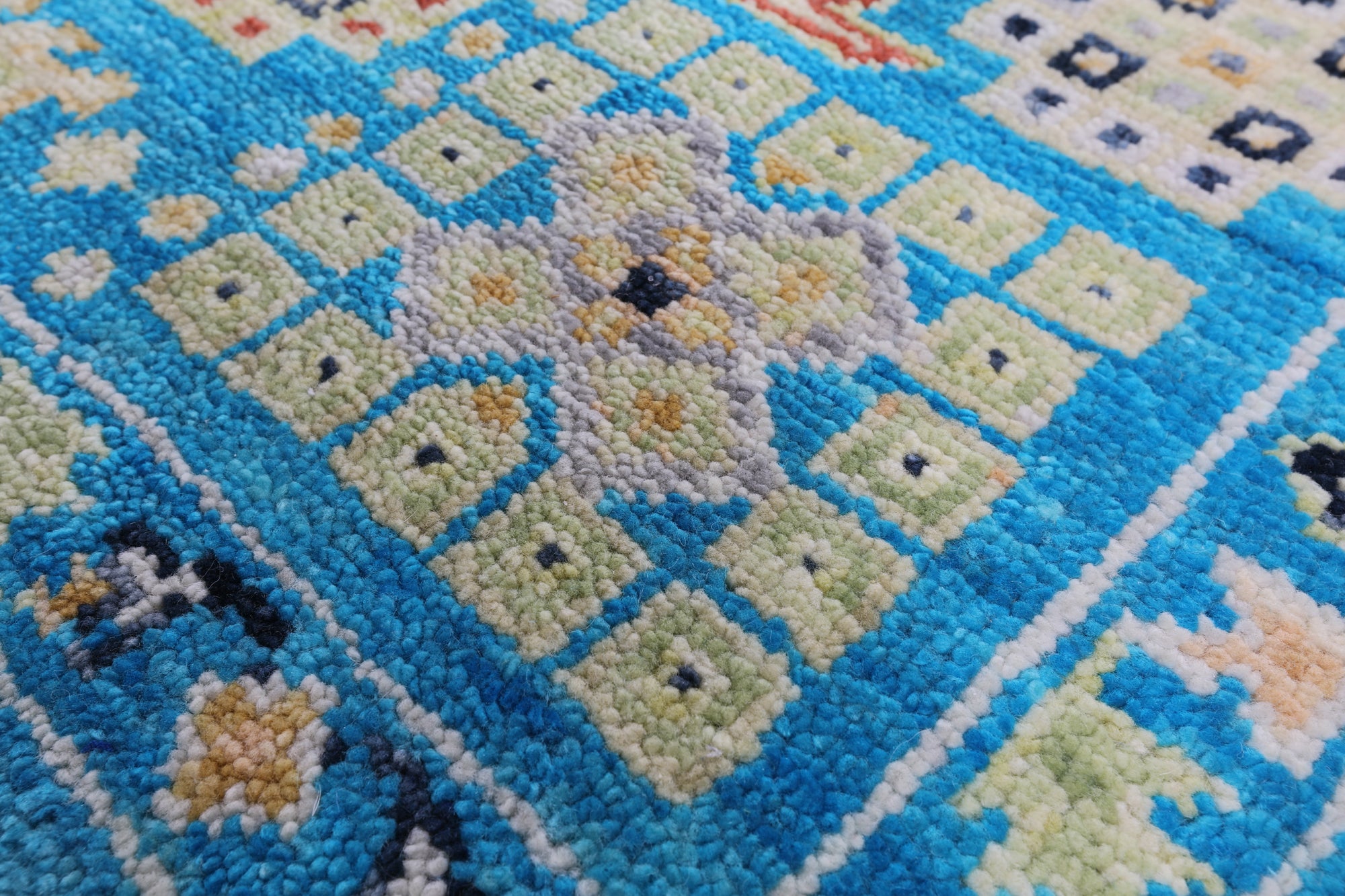 Blue Turkish Oushak Hand Knotted Wool Rug - 8' 1" X 10' 2" - Golden Nile