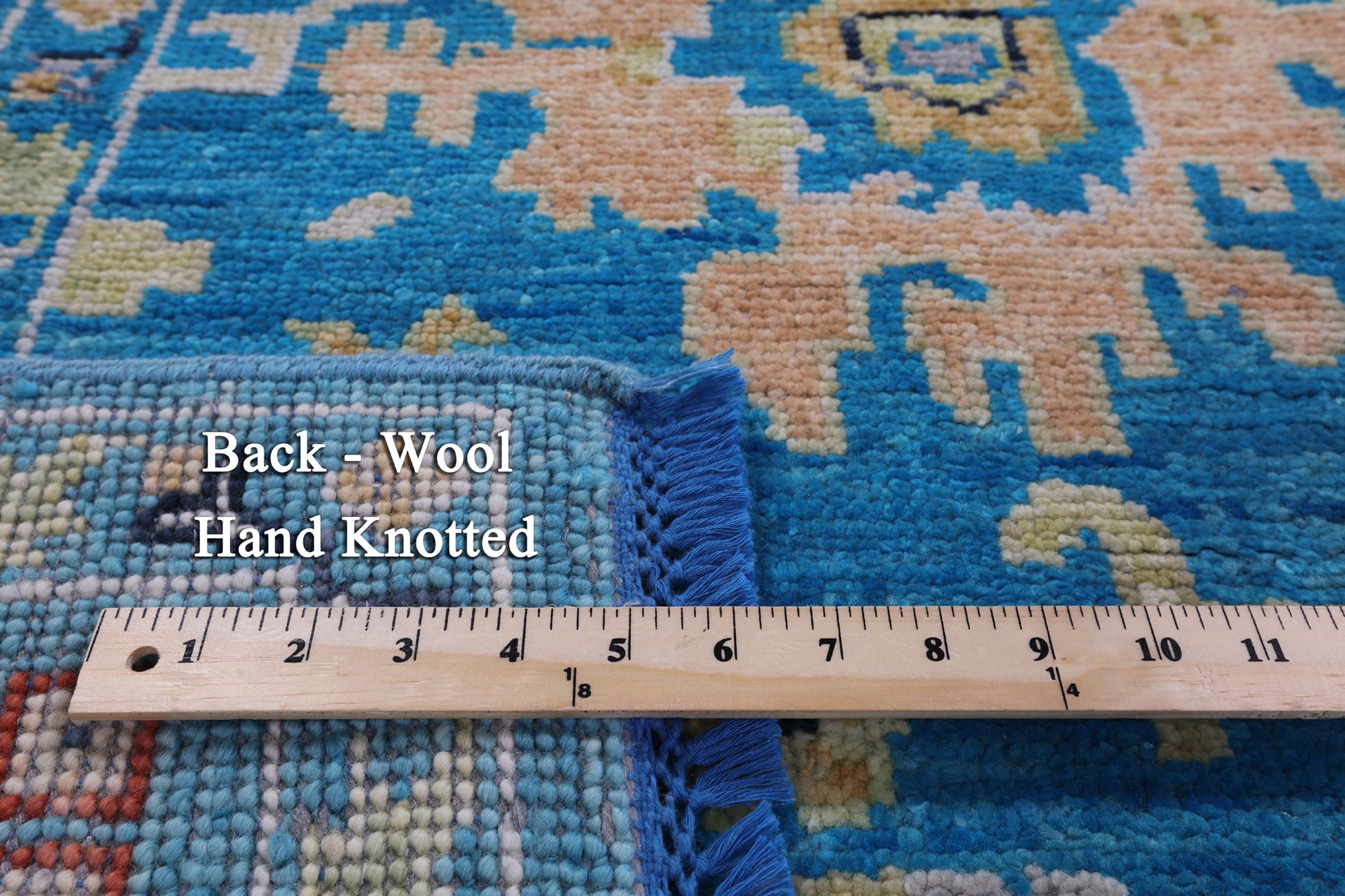 Blue Turkish Oushak Hand Knotted Wool Rug - 8' 1" X 10' 2" - Golden Nile