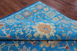 Blue Turkish Oushak Hand Knotted Wool Rug - 8' 1" X 10' 2" - Golden Nile