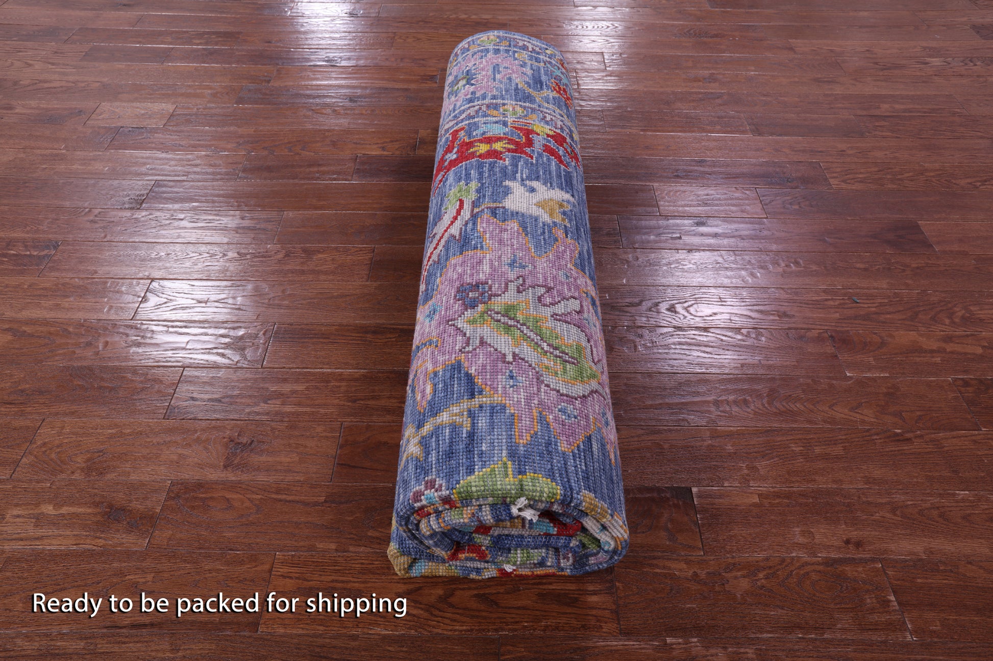 Blue Turkish Oushak Hand Knotted Wool Rug - 8' 11" X 12' 0" - Golden Nile