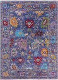 Blue Turkish Oushak Hand Knotted Wool Rug - 8' 11" X 12' 0" - Golden Nile