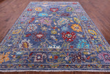Blue Turkish Oushak Hand Knotted Wool Rug - 8' 11" X 12' 0" - Golden Nile