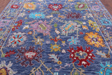 Blue Turkish Oushak Hand Knotted Wool Rug - 8' 11" X 12' 0" - Golden Nile