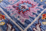 Blue Turkish Oushak Hand Knotted Wool Rug - 8' 11" X 12' 0" - Golden Nile