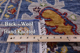 Blue Turkish Oushak Hand Knotted Wool Rug - 8' 11" X 12' 0" - Golden Nile