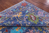 Blue Turkish Oushak Hand Knotted Wool Rug - 8' 11" X 12' 0" - Golden Nile