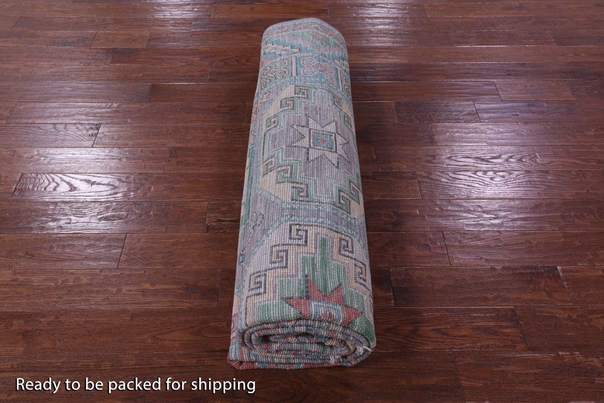 Grey Turkmen Ersari Hand Knotted Wool Rug - 8' 3" X 9' 11" - Golden Nile