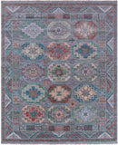 Grey Turkmen Ersari Hand Knotted Wool Rug - 8' 3" X 9' 11" - Golden Nile