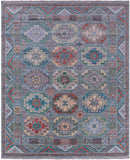 Grey Turkmen Ersari Hand Knotted Wool Rug - 8' 3" X 9' 11" - Golden Nile