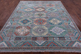 Grey Turkmen Ersari Hand Knotted Wool Rug - 8' 3" X 9' 11" - Golden Nile