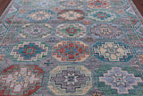 Grey Turkmen Ersari Hand Knotted Wool Rug - 8' 3" X 9' 11" - Golden Nile
