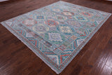 Grey Turkmen Ersari Hand Knotted Wool Rug - 8' 3" X 9' 11" - Golden Nile