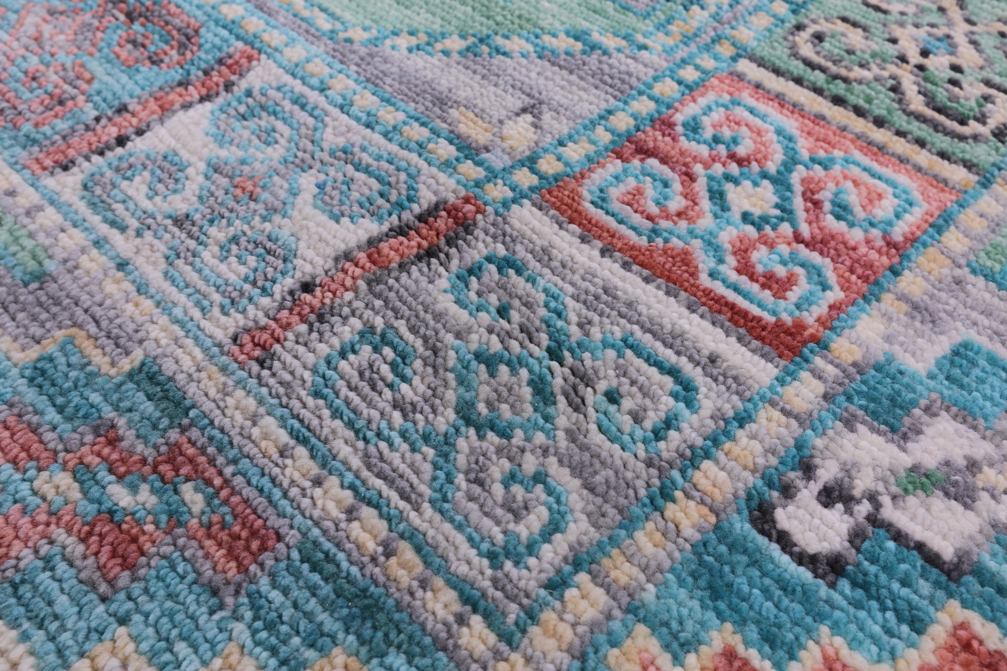 Grey Turkmen Ersari Hand Knotted Wool Rug - 8' 3" X 9' 11" - Golden Nile