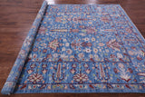 Blue Turkish Oushak Hand Knotted Wool Rug - 8' 4" X 10' 3" - Golden Nile