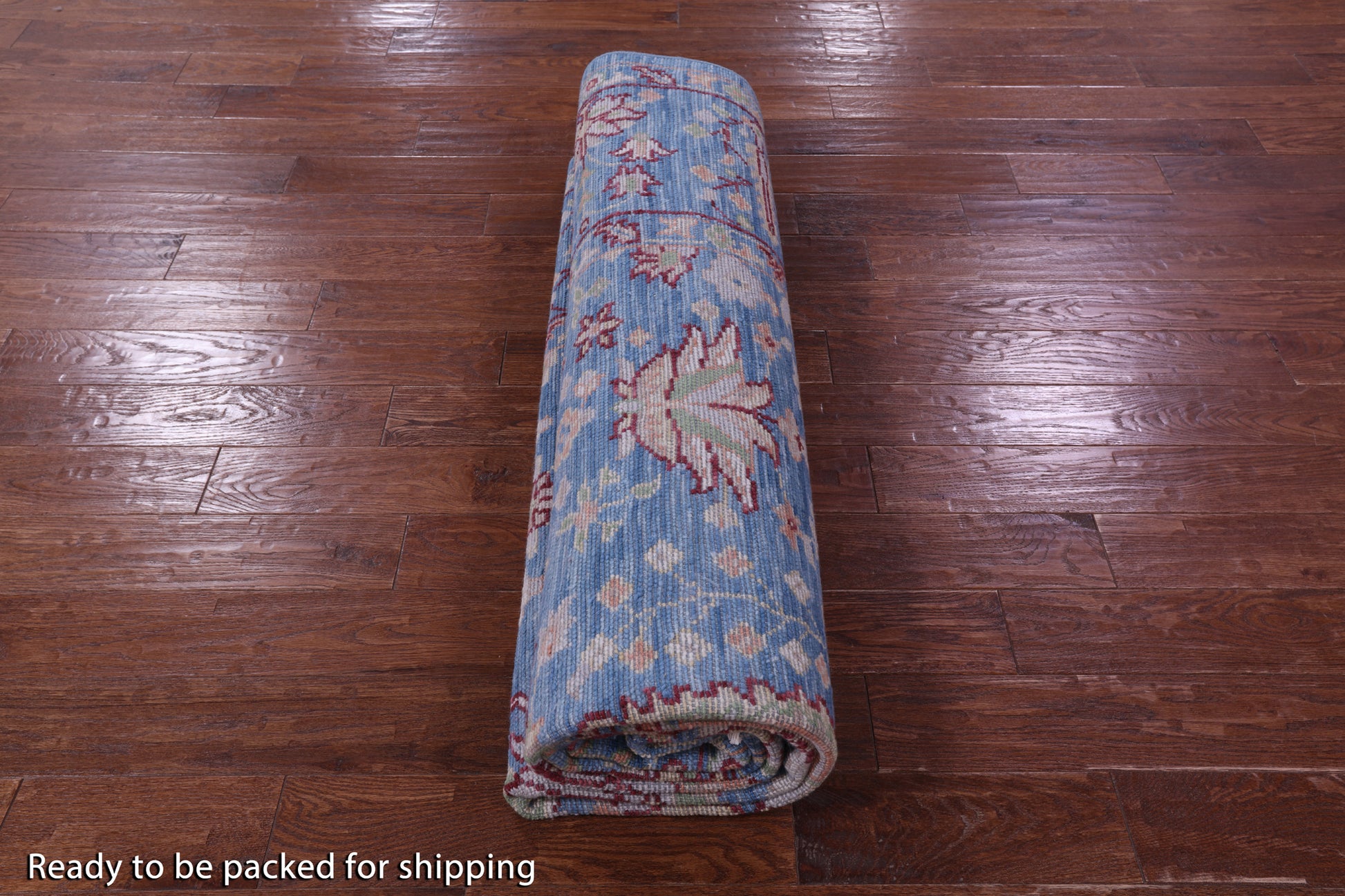 Blue Turkish Oushak Hand Knotted Wool Rug - 8' 4" X 10' 3" - Golden Nile
