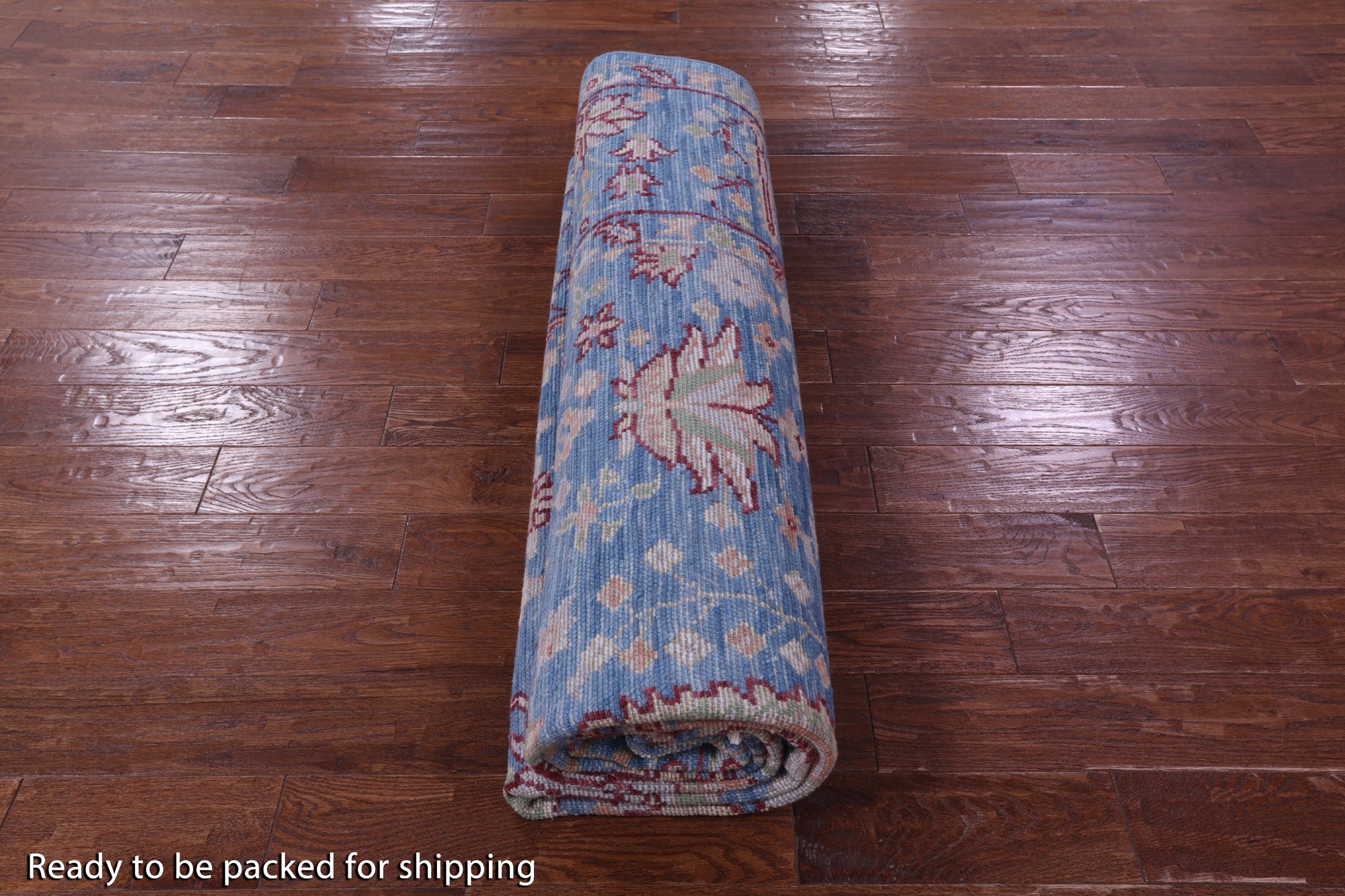 Blue Turkish Oushak Hand Knotted Wool Rug - 8' 4" X 10' 3" - Golden Nile